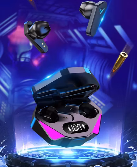 2022 새로운 도착 게임 방수 무선 헤드폰 Tws Auriclees 이어폰 형 헤드폰 상위 버전 Bluetooth 헤드폰